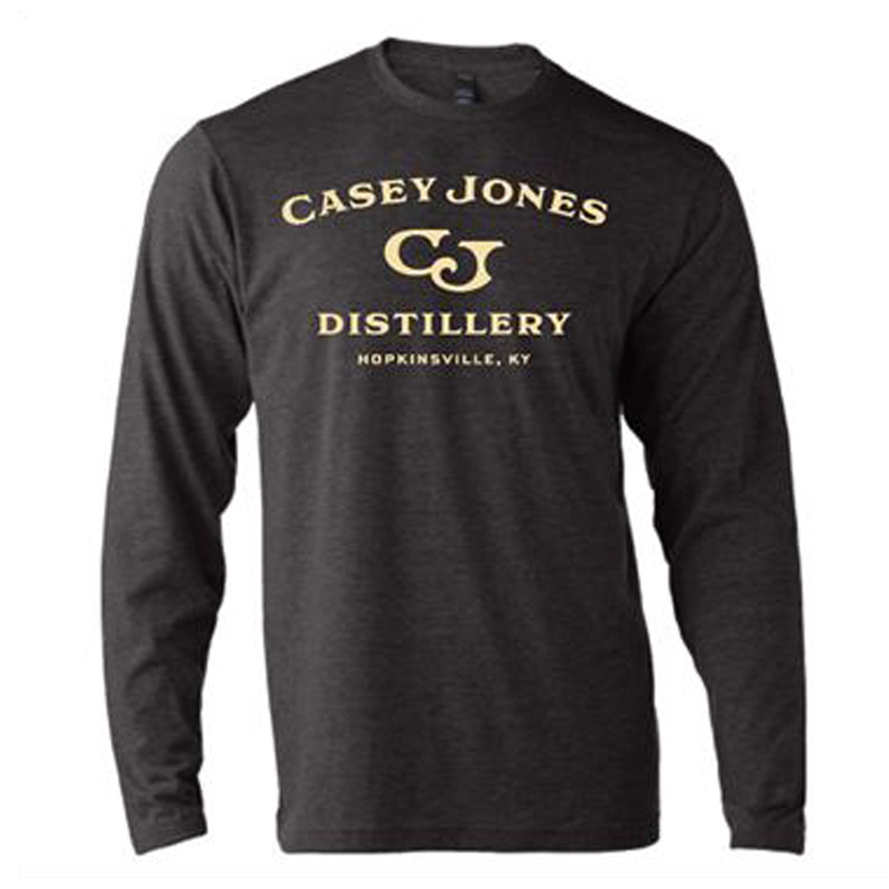 Casey Jones Distillery Gray Long Sleeve Large Simple Logo T-Shirt