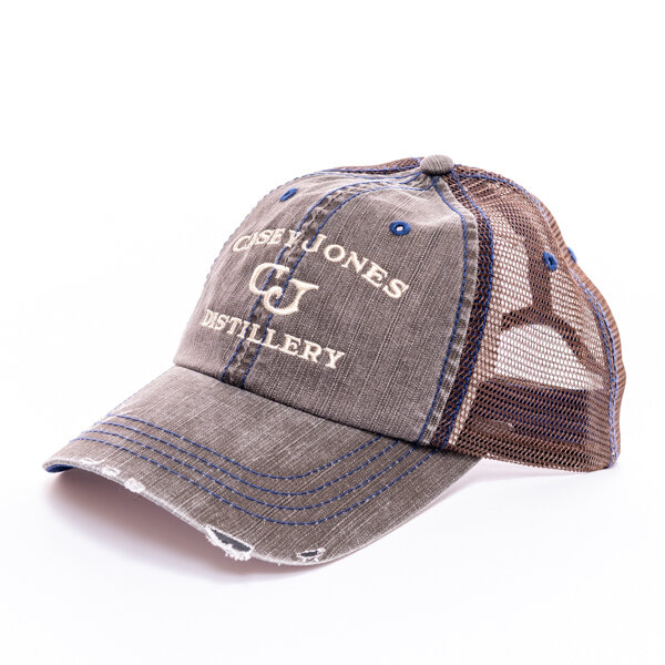 Casey Jones Distillery Stitched Logo Mesh Hat in Brown