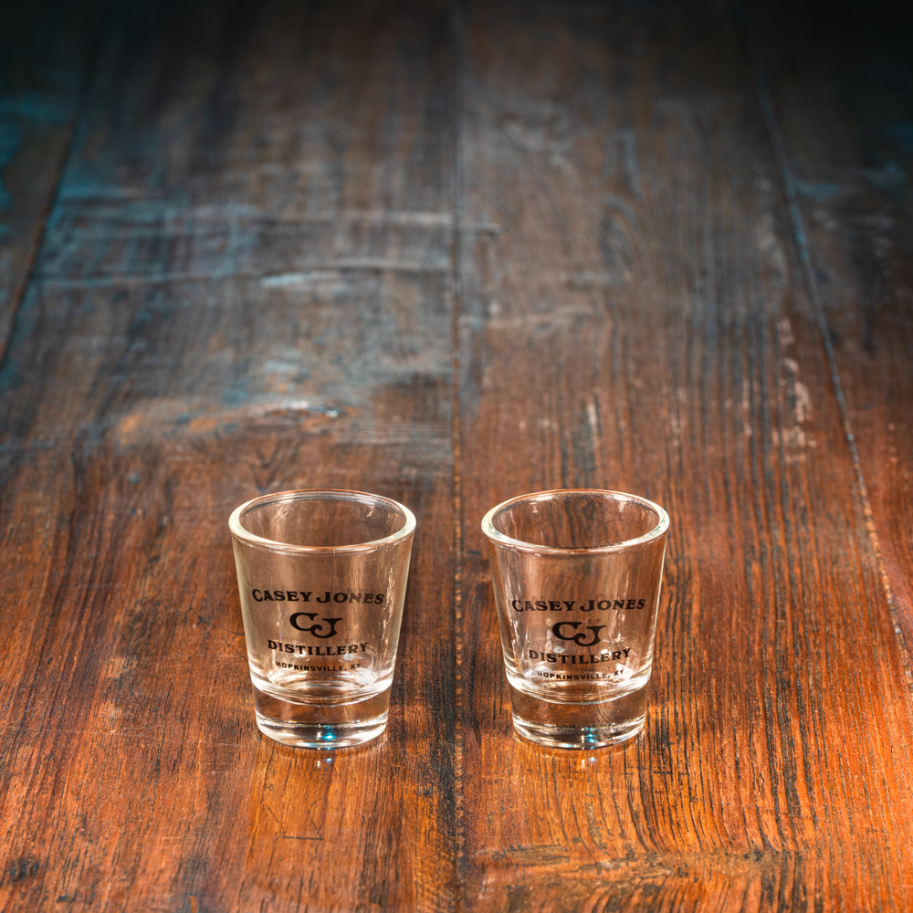 Casey Jones Distillery Shot Glasses (Pair) - Round